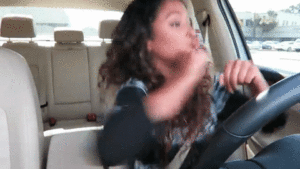 Girl Dancing in Car TOYOTA