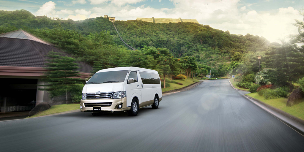 Toyota hiace driving on open road
